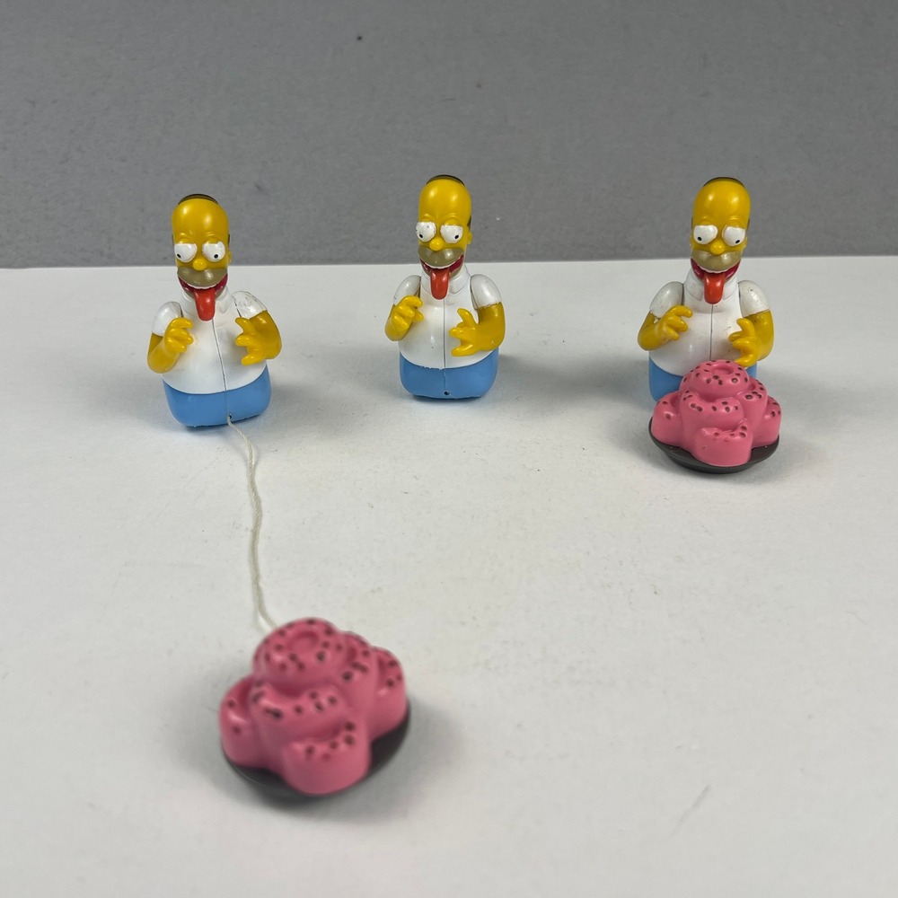 The Simpsons Homer Simpson Wind Up Toy Set of 3 Subway Donut Figures Retro 1997